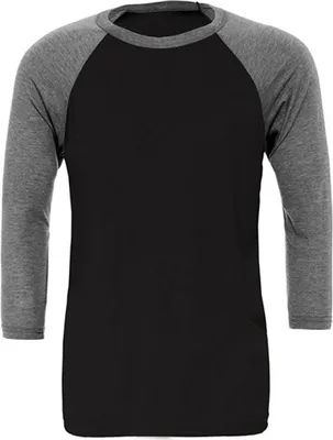 Immagine prodotto di Canvas 3200 | Maglietta da baseball a 3 / 4 maniche da uomo - Colore: Black/Deep Heather - Taglia: L