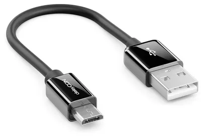 Produktbild von deleyCON 0,15m Micro USB Ladekabel Datenkabel - Schwarz