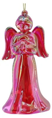 Image de Ornement - Ange - Plastique - Rouge - 6 x 5,5 x 11 cm