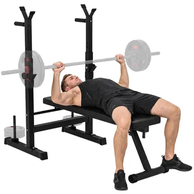 Immagine prodotto di Panca Pesi Pieghevole 140x73x98-122 cm in Acciaio Nero