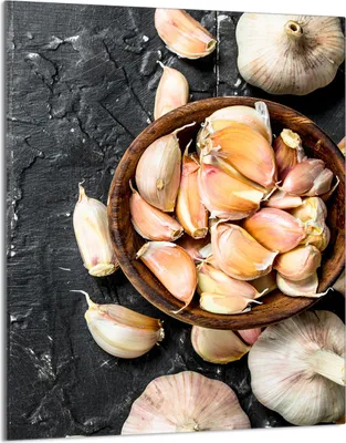 Produktbild von Herdabdeckplatte 40x52 Glaskeramikkochfeld Abdeckung Spritzschutz Glasplatte Deko Schneidebrett, Schiefer Knoblauch
