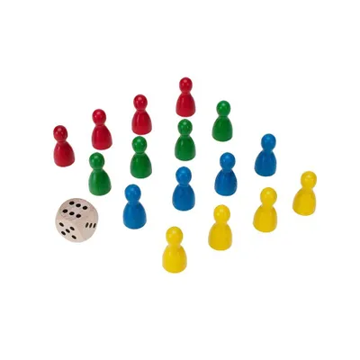 Produktbild von Spieleset: 16 Halmakegel und 1 Augenwürfel 16 mm 2136
