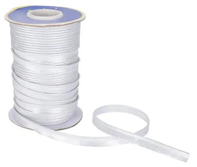 Immagine prodotto di Nastro di raso inclinato, 1 cm di larghezza - Lavabile - Argento/Oro - Poliestere - 70 metri - Antiscottatura - Nastro per cucito