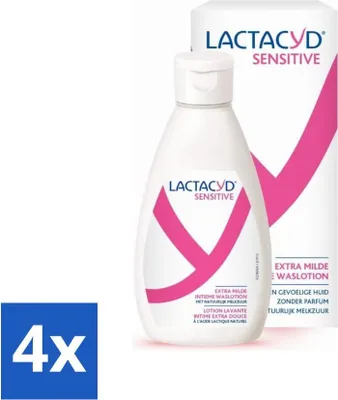 Obrázek produktu pro Lactacyd Sensitive - Intimní mycí krém - Extra Sensitive - S přírodní kyselinou mléčnou - 300 ml - Cenově výhodné balení - 4 kusy