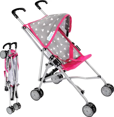 Produktbild von Kinderplay Puppenbuggy, Puppenwagen, Puppen Buggy - Leichte Stabile Konstruktion, Griffhöhe 54 cm, Modell KP0290S