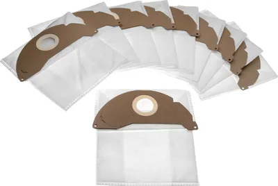 Produktbild von vhbw 10x Staubbeutel kompatibel mit Kärcher A 2236, A 2054 Me, A 2206, A 2064 PT, KNT 2 Premium AS, MV 2, A 2074 PT Staubsauger - 26cm x 24cm Weiß