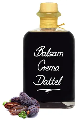 Zdjęcie produktu dla Krem balsamiczny z daktyli, 0,5L, 3% kwasowości. Zawiera oryginalny krem balsamiczny z Modeny (Crema di Aceto Balsamico di Modena IGP).