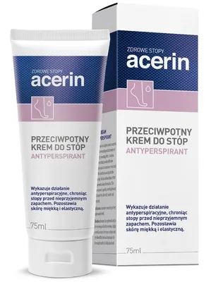 Zdjęcie produktu dla Acerin Antyperspirant przeciwpotny krem do stóp 75 ml - Długi termin ważności!