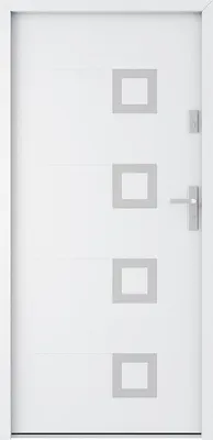 Produktbild von Außentür aus massivem Stahl und Edelstahl H 207 x B 100 cm weiß - links einwärts öffnend - TIFANA