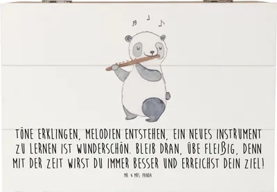 Produktbild von Mr. & Mrs. Panda Holztruhe Ein neues Musikinstrument lernen 22 x 15 cm - Weiß - Geschenk, Musik, Trost, Instrument, Holzbox, Leidenschaft, geschenkkiste, Lernprozess