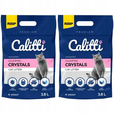 Produktbild von Calitti Clumping Crystals Silikat Katzenstreu 7,6L klumpend 99% staubfrei