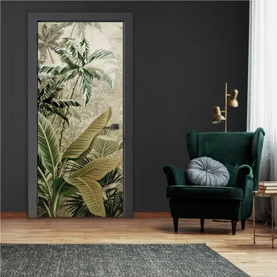 Obrázek produktu pro Samolepicí tapeta na dveře Forest Amazonia - 91x211 cm jednodílná - fototapeta na dveře obývací pokoj kuchyně koupelna samolepka na dveře fólie na dveře odolná proti UV záření připravená k montáži