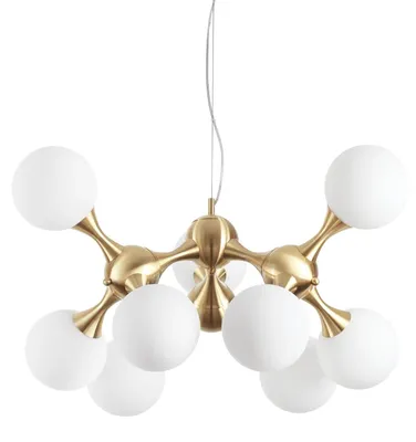 Produktbild von Zeitgenössische Hängeleuchte Nodi Metall Messing 9 Lichter E14