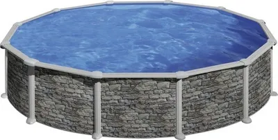 Produktbild von Aufstellpool Stahlwandpool-Set Solo rund Ø 460x120 cm inkl. Einbauskimmer Steinoptik