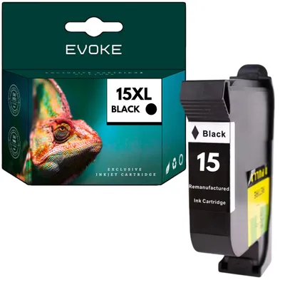 Immagine prodotto di Inchiostri compatibili per stampanti HP 15, modello HP15 C6615DE, colore nero, capacità 40 ml, resa di 790 pagine, compatibili con i modelli: DeskJet 810C, 812C, 825C, 840C, 841C, 842C, 843C, 845C, 916, 920C, 930C, 940, 960, 3820; OfficeJet 5110 V40 V45; PSC 500, 750, 950; Fax 1230