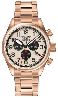 Zdjęcie produktu dla Zegarek męski Aviator V.2.25.2.173.5 różowe złoto