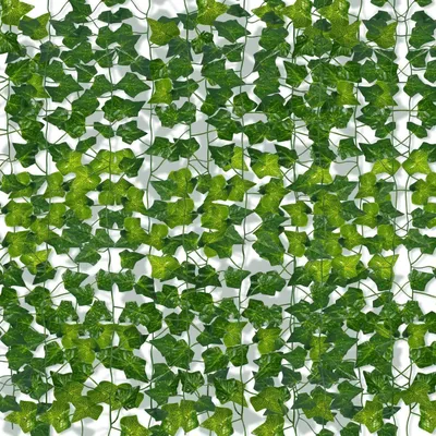 Image de Guirlande artificielle en lierre, 42 brins, 210 cm, couleur verte, pour décoration murale