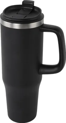 Produktbild von Thermobecher 1,2 Liter Schwarz Isoliert Kaffee Becher Heiß und Kalt Strohhalm