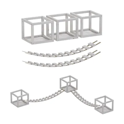 Image de QLS Mur d'escalade pour chats Set 2 ponts et 3 couchettes en bois montage au plafond blanc 11103