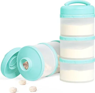 Produktbild von Famanu Milchpulver-Portionierer stapelbare Milchpulver-Aufbewahrungsbox 2 Stück - Mintgrün