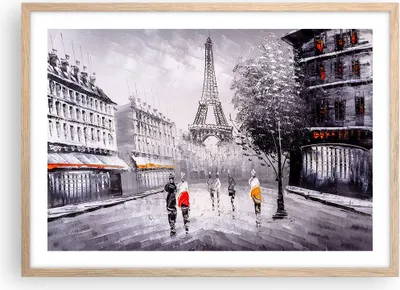 Produktbild von Gerahmtes Poster - Rahmen in heller Eiche - Architektur Paris Eiffle Frankreich - 70x50 cm - Wand Bild - Wanddeko - Wandbilder - Wandposter - Bilderrahmen - Bilder - Kunstdruck - P2NAA70x50-2961