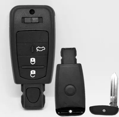 Produktbild von Auto Schlüssel Funk Fernbedienung 1x Smartkey Gehäuse + 1x Notschlüssel Rohling kompatibel mit FIAT