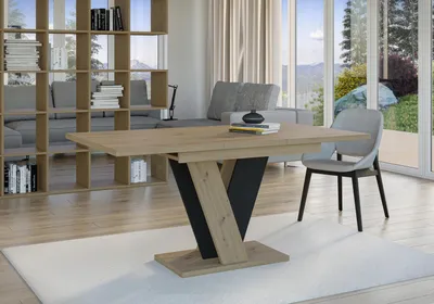 Produktbild von Esstisch VINEY, Stilvoll Ausziehbar Esszimmertisch, Design Tisch, Esszimmer (Artisan + Schwarz)
