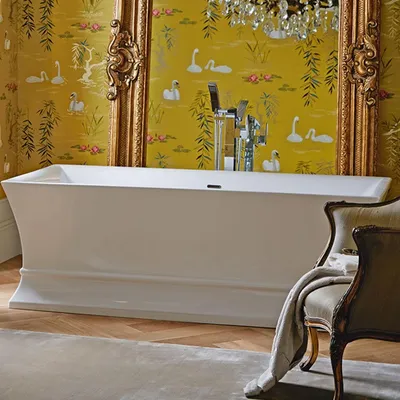 Obrázek produktu pro Casa Padrino Luxury Freestanding Bathtub White Angular 1695 mm - Volně stojící retro vana - barokní a secesní koupelnový nábytek