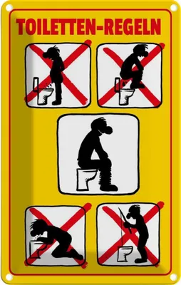 Produktbild von vianmo Blechschild 30x20 cm Toiletten Regeln Warnschild Hinweisschild Sicherheit Vorsicht