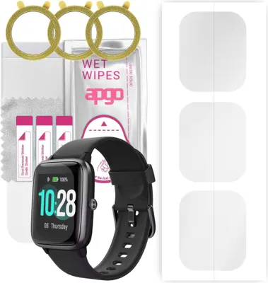 Produktbild von apgo 3 Stück Schutzfolie, klar, kompatibel mit Ulefone Watch Smartwatch, Hydrogel Displayschutzfolie mit Positionierhilfe, Displayfolie, robust und kratzfest