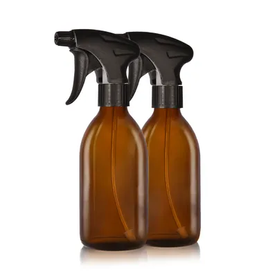 Image de 2 flacons pulvérisateurs de 250 ml, verre brun, noir