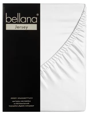 Produktbild von Bellana Jersey Spannbetttuch 140-160 x 200 cm weiß 120g/m², 100% Baumwolle