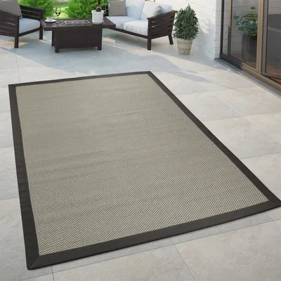 Produktbild von In- & Outdoor Teppich Balkon Küchenteppich Sisal Optik Einfarbig Grau Braun Grösse 120x170 cm