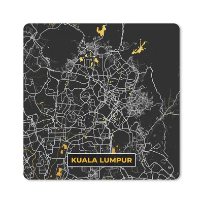 Produktbild von MuchoWow® Mauspad Mousepad Kuala Lumpur - Stadtplan - Gold - Karte 20x20 cm - Mousepads - Maus Mat - Pad - Mausunterlage - Desk Mat - Bureauartikeln