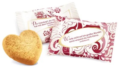 Zdjęcie produktu dla Coppenrath Cookie Hearts Vanilla pakowane pojedynczo 200 sztuk po 5 g każda