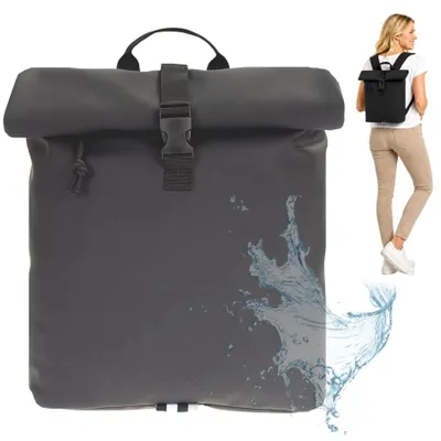 Produktbild von Damen Rucksack Handtasche klein Elephant Lykka Tasche A4 Freizeitrucksack Frauen iPad Fach - Black - Black (schwarz) 1