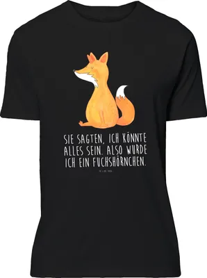Produktbild von Mr. & Mrs. Panda Größe S T-Shirt Einhorn Wunsch - Schwarz - Geschenk, Shirt, Jersey-Shirt, Unicorn, Fuchs, Unicorns, Einhörner, Füchse, Fuchshörnchen, Print-Shirt, Tshirt