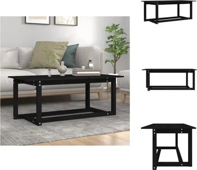 Produktbild von vidaXL Couchtisch Schwarz 110x55x45 cm Massivholz Kiefer -  Couchtische