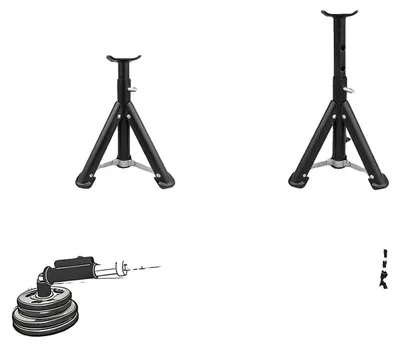 Obrázek produktu pro Stojan na činky, s nastavitelnou výškou od 11" do 14,5", nosnost 800 lbs, stabilní ocelová konstrukce, kompaktní design, multifunkční využití