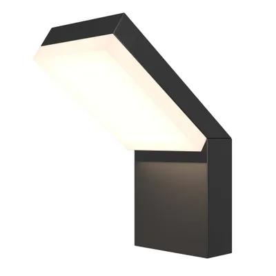 Image de Applique murale LED, éclairage extérieur, aluminium, noir, H 22 cm