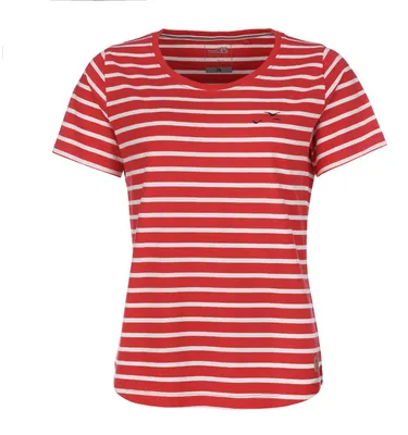 Produktbild von modAS Damen T-Shirt im bretonischen Streifen-Design - Gestreiftes Kurzarm-Shirt aus Baumwolle in Rot-Weiß Größe 36