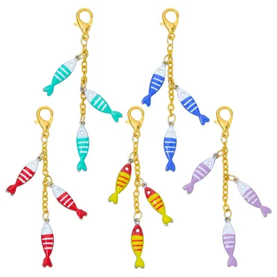 Immagine prodotto di Omgoods - Set di 5 ciondoli a forma di pesce dorato per diari e gioielli
