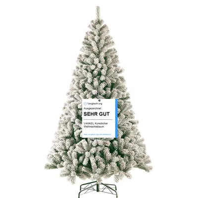 Produktbild von VANKEL Schneebeflockter Weihnachtsbaum 210 cm – Dichte Zweige, Naturgetreue Optik – Kunstbaum Weihnachten Deko