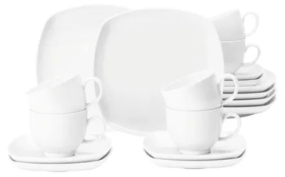 Produktbild von Seltmann Kaffeeservice 18-teilig uni weiß Lido eckig 001.765189