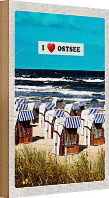 Produktbild von Holzschild Reise 20x30cm Ostsee Strankörbe Meer Strand Natur