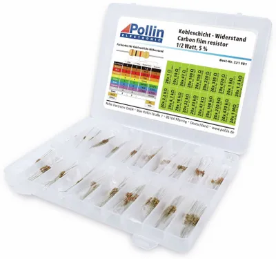 Produktbild von Widerstands Sortiment Kohleschicht 400 Stk., 0,5 W, 5%