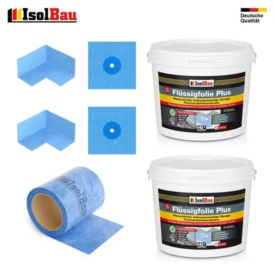 Abdichtset Dichtset 8 kg Flüssigfolie Plus Innenecken Dichtmanschetten Dichtband