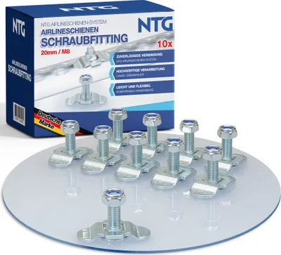 Produktbild von Schraubfitting für Airlineschiene 10 Stück M8x20 Endbeschlag Single Fitting Set