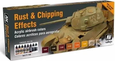 Immagine prodotto di Set di colori Vallejo Rust Chipping Effects 8x Model Air Effetti ruggine scheggiata 71186