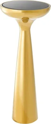 Produktbild von Casa Padrino Luxus Edelstahl Beistelltisch mit Glasplatte Gold / Schwarz Ø 29 x H. 71,5 cm - Hotel Möbel